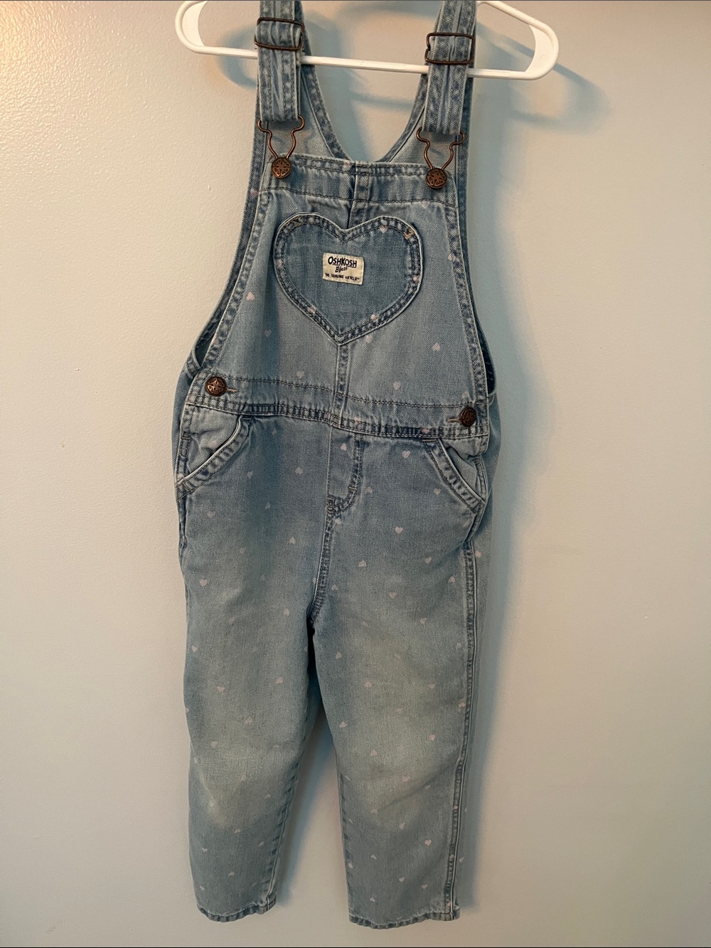 OshKosh B'gosh Light Blue Denim Overalls with Heart Pocket